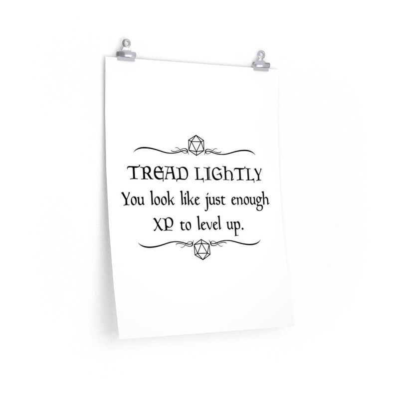 D&D Poster Tread Lightly. You Look Like Just Enough XP to Etsy