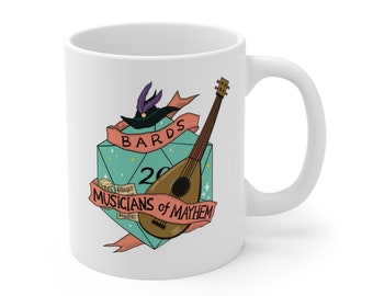 D&D Ceramic Mug 11oz - Bards : Musicians of Mayhem