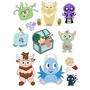 D&D かわいいモンスターの印刷可能なステッカー