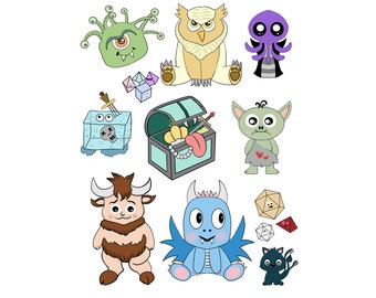 D&D Cute Monsters Printable Stickers