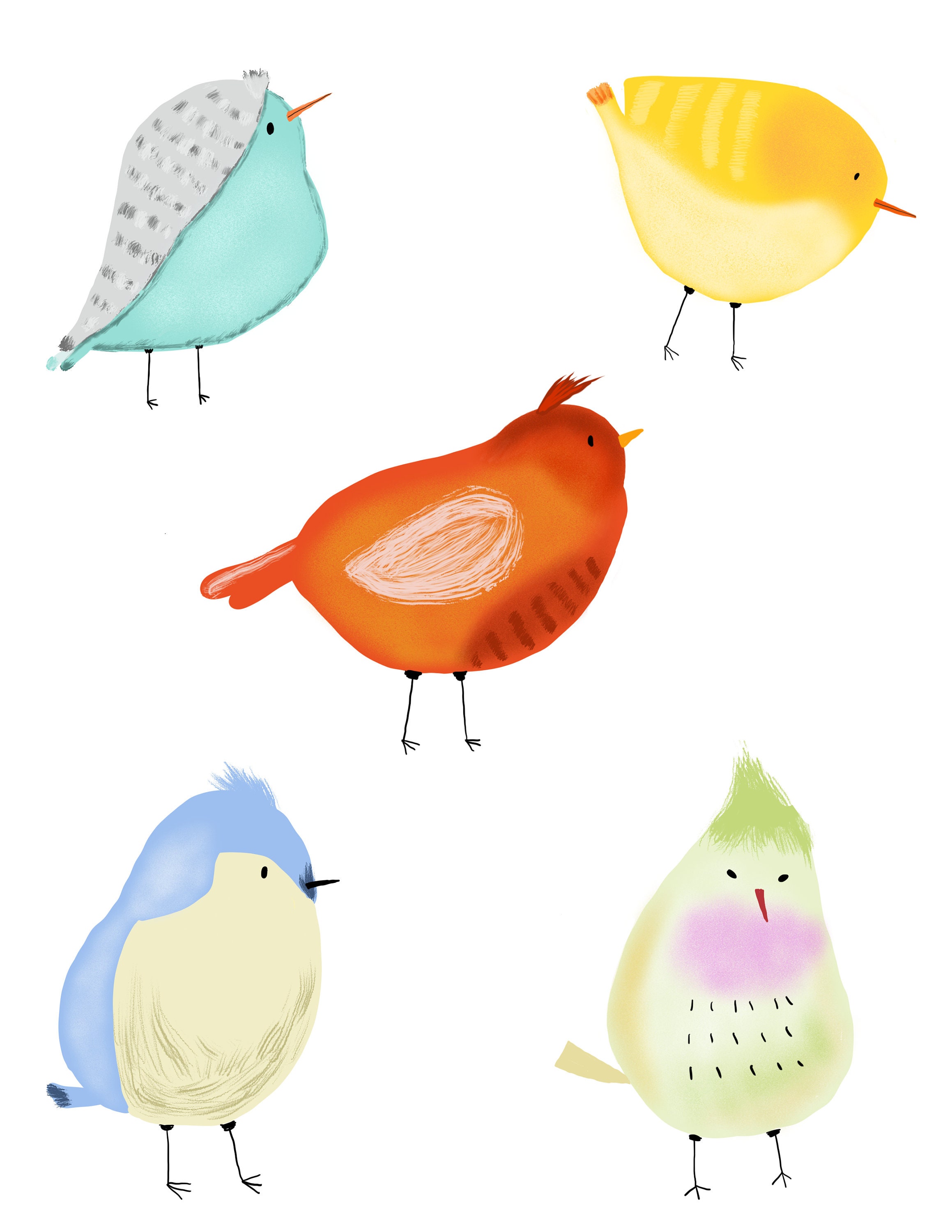 Cute Baby Birds Clip Art Baby Birds Clipart Etsy