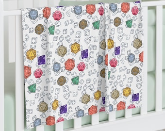 Baby Swaddle, Dungeon and Dragons Infant Wrap, Game Night Nursery Decor, Geeky Baby Gift, Fantasy Theme Blanket, RPG Baby Shower Present
