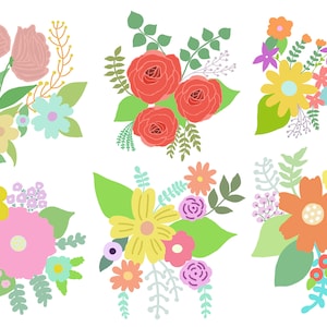 Vintage Flowers clipart - instant download