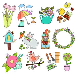 Spring Clipart Set - Instant Download for Personal Use