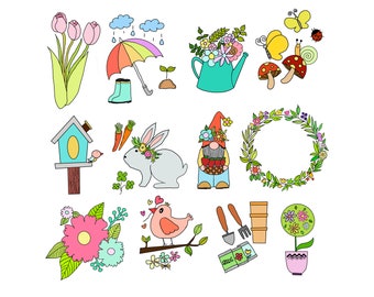 Spring Clipart Set - Instant Download for Personal Use