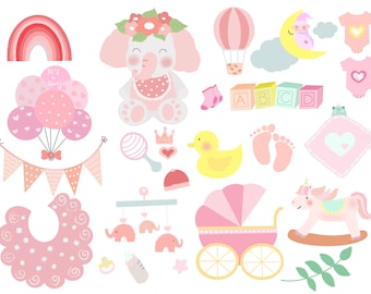 Baby Girl, Baby Shower, Clipart, New Baby Nursery, PNG