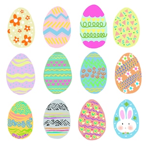 Easter Eggs Clipart Set - Instant Download for Personal Use
