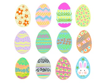Easter Eggs Clipart Set - Instant Download for Personal Use