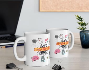 Stressed Woman Coffee Mug | Funny Gift for Exhausted Moms & Friends | Stress  Relief Office Humor - Etsy