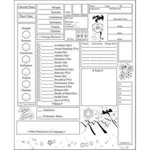 D&D 5e Character Sheet: Dragons