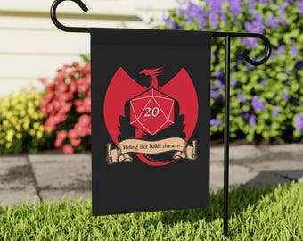 Dungeons and Dragons Black Garden Flag - Rolling Dice Builds Chracter