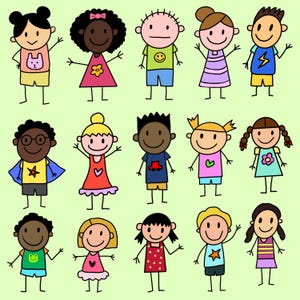 Imágenes prediseñadas de niños lindos Imágenes prediseñadas de niños Imágenes prediseñadas de niño Imágenes prediseñadas de niña Imágenes prediseñadas de personajes de niños Conjunto de imágenes prediseñadas de dibujos animados de niños