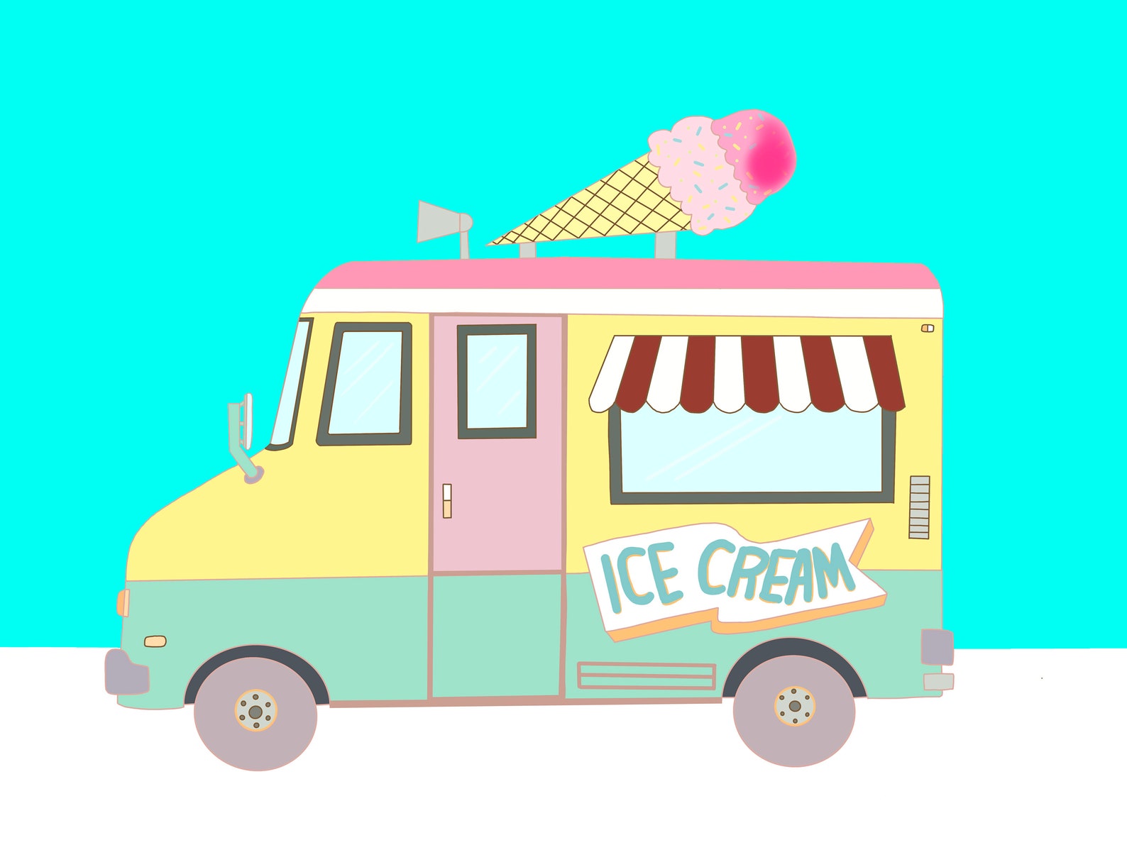 Ice Cream Clipart Ice Cream Truck Cute Clipart Truck - Etsy