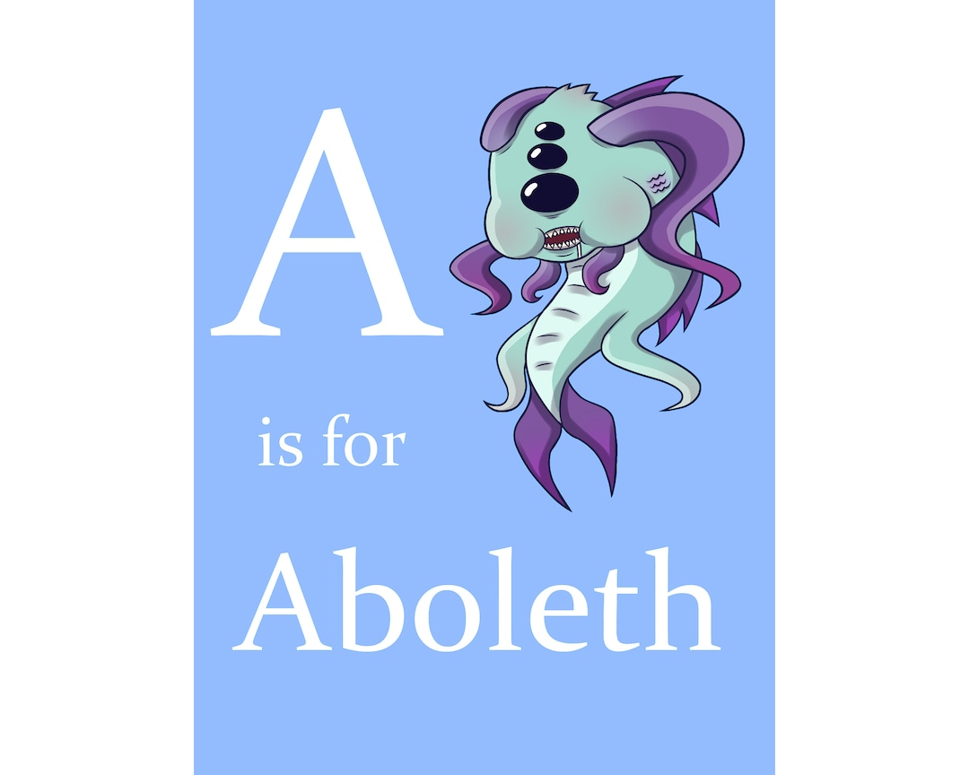 D&amp;D Baby Aboleth Printable Wall Art - Etsy