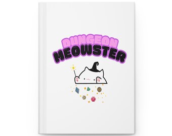 DND Dungeon Meowster Hardcover Journal & Notebook, DND Cute Cat Journal, DND Journal, Dungeon Master Journal