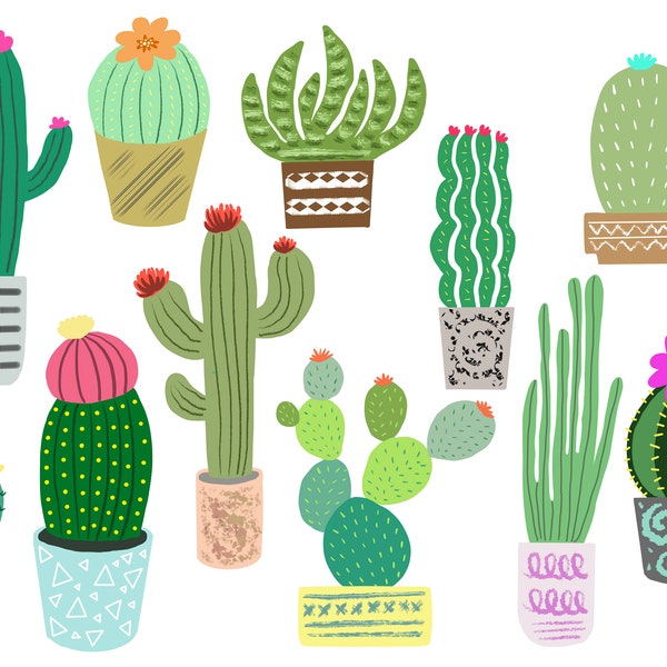 Cactus Clipart, Cute Cactus Clipart