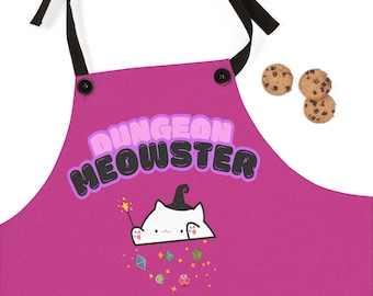 DnD Apron l DND Dungeon Meowster Apron | Dungeons and Dragons Apron | DnD Kitchen | Gift for Gamer | Gift for Nerd