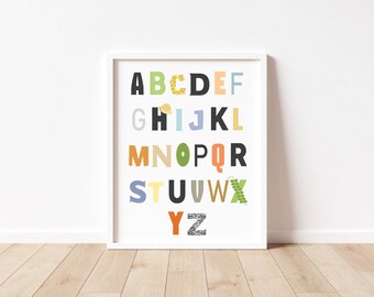Safari Alphabet, Safari Animals, Alphabet Collage, Safari Nursery Theme Gallery Print - Digital Artwork, Safari Collection