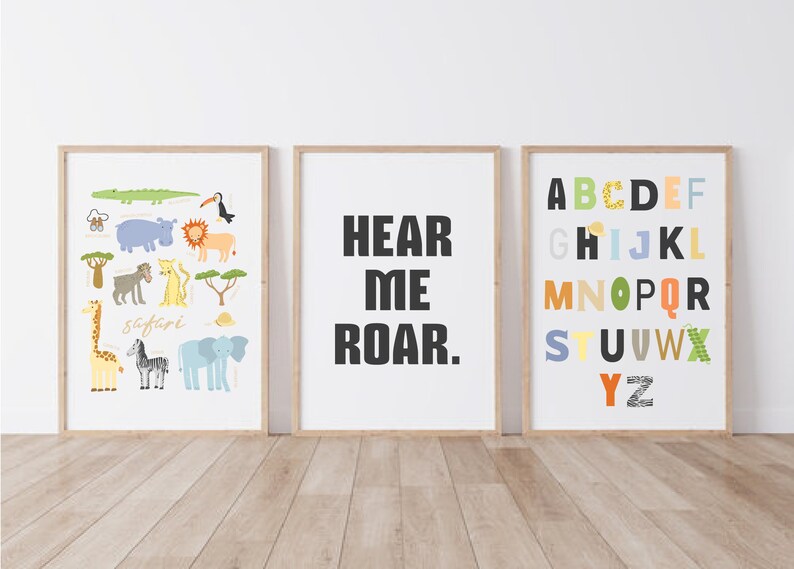 Safari Artwork FULL Collection, Safari Animals, Alphabet Collage