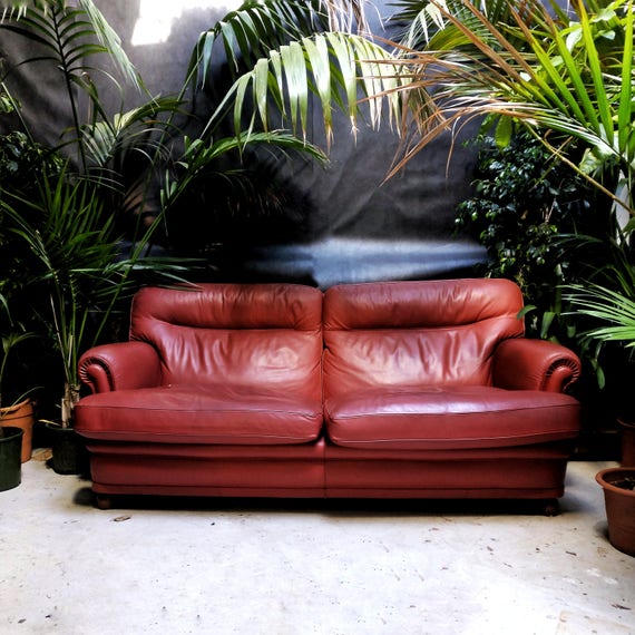Real Leather Sofa Very Good Condition Etsy