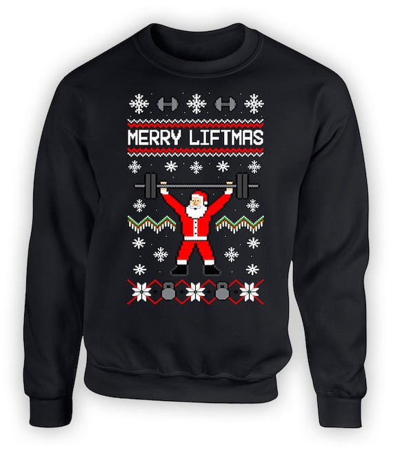 Novelty &amp; More Funny Workout Ugly Christmas Sweater Men
