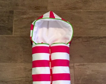 Watermelon Stripe Hooded Towel for baby, toddler and big kid.