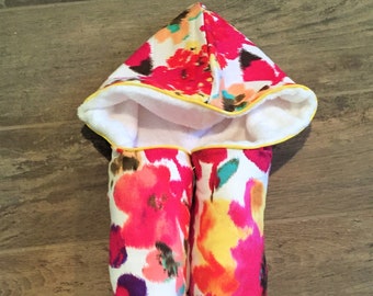 Wildflower Hooded Bath Towel - Hooded Bath Towel for Baby Child and Kid - Beach, Pool, Swim Towel- Unique Baby Shower gift - Birthday Gift-