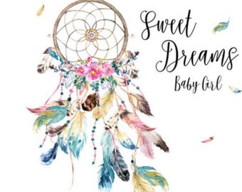 Boho Baby girl blanket, dream catcher, minky and fur, sweet dreams, dream big, stay wild