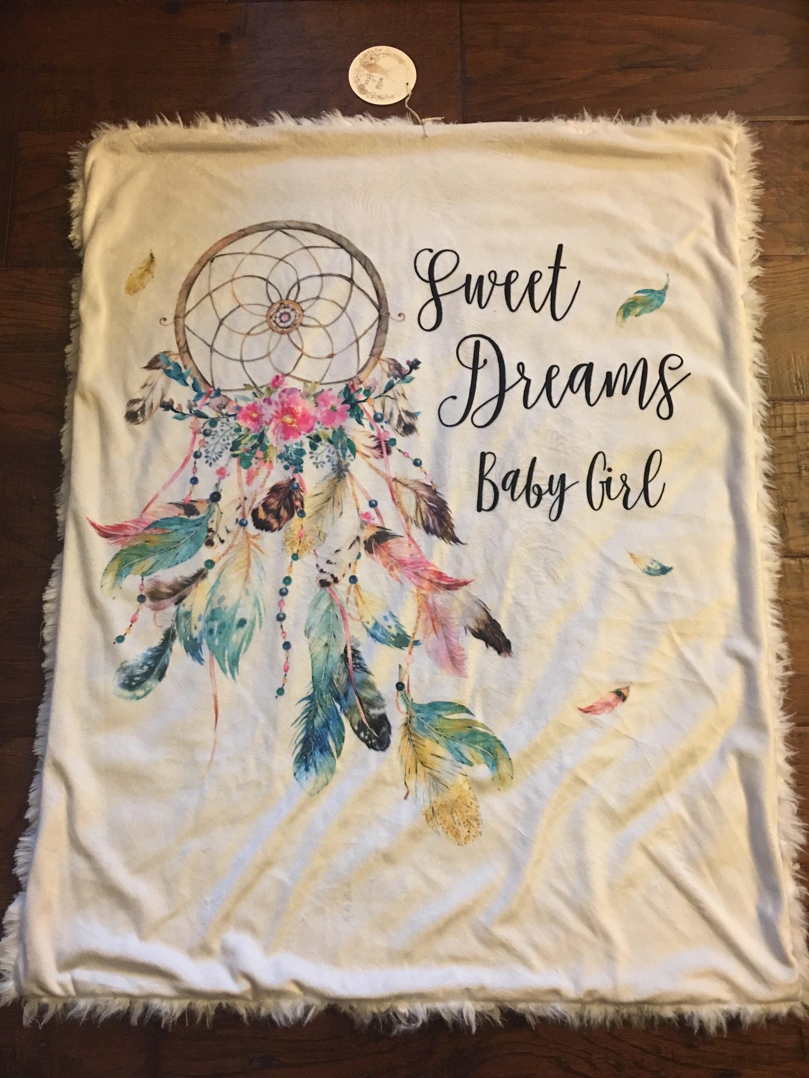 Boho Baby Girl Blanket Dream Catcher Minky and Fur Sweet Etsy