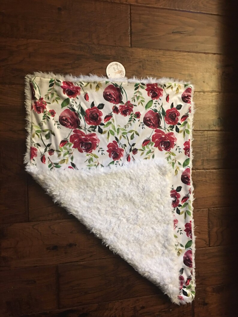 Bohemian floral minky lovey Autumn and winter boho floral designs. baby blanket and throw