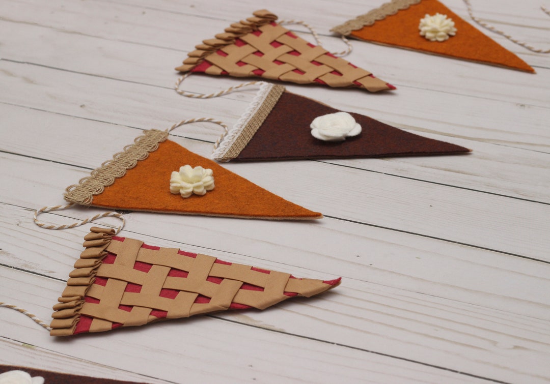 Pie Garland Pumpkin Pie Banner Thanksgiving Decor Etsy