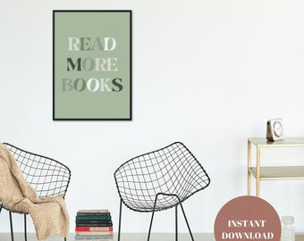 Read More Books Printable Art Green