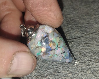Floating Opal Jewelry, Teardrop Pendant, Australian Opal, AO LgTd-590
