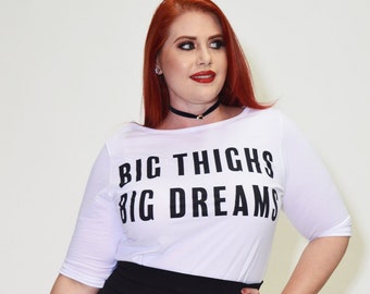 Plus Size Kleidung Weißes T-Shirt mit Ärmeln, Geschenk für Sie LG, XL, 2X, 3X, 4X