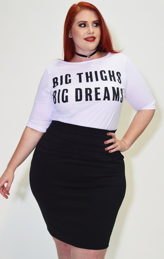 Plus Size Clothing White T Shirt with Sleeves, Gift for Her LG, XL, 2X, 3X, 4X