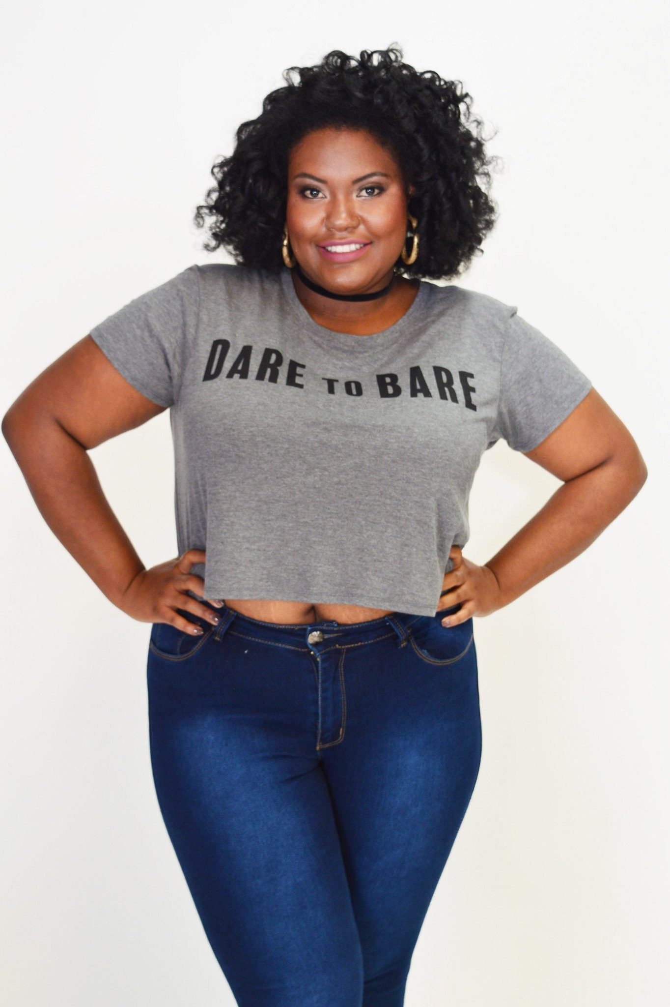 plus size crop t shirt