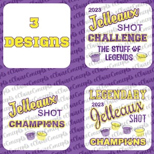 3 Jelleaux Shot Challenge / Champion T-Shirt Clip Art Designs | Sublimation | SVG, Jpg, PNG, PDF | Cut File - Cricut, Silhouette Studio