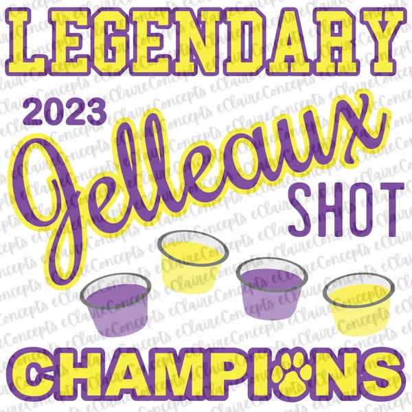 Legendary Jelleaux (Jello) Shot Champions Tiger Clip Art Design | Sublimination | SVG, Jpg, PNG, PDF | Cricut, Silhouette Studio Cut File