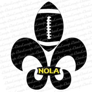 New Orleans NOLA Football Fleur de Lis Saints SVG, Jpg, PNG, Pdf, Gif, Silhouette Studio Cut File Design