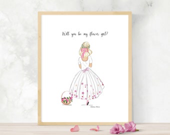 Will You Be My Flower Girl instant download, Blonde Flower Girl Digital Download
