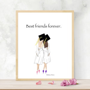 Digital Graduation Art, Best Friend Grad Gift, Class of 2020 ...