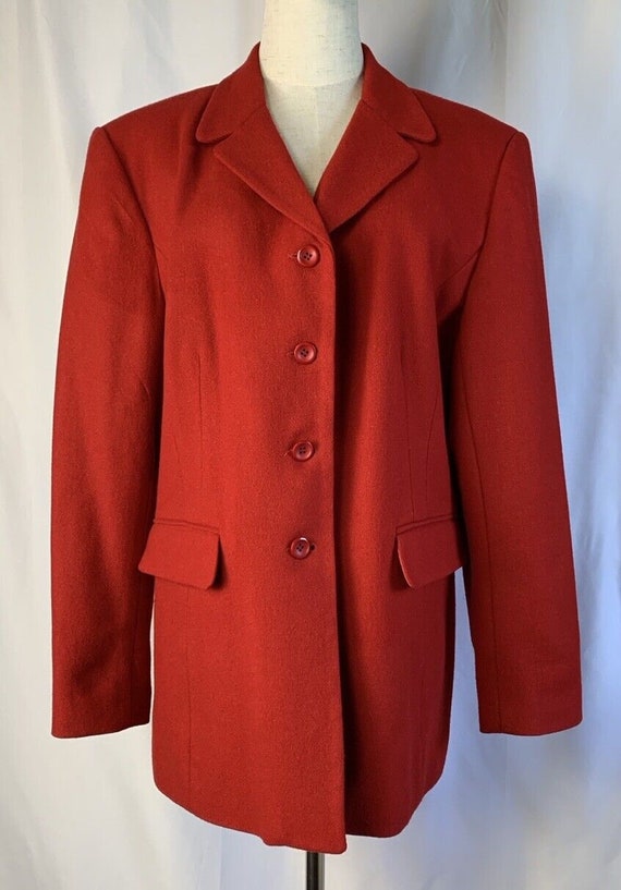 1980s Women's Red Wool Blazer/Sport Coat by Norto… - image 4