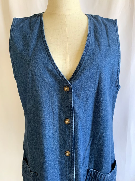 1990s Denim Jumper Dress by Sunbelt Denim, US Siz… - image 6