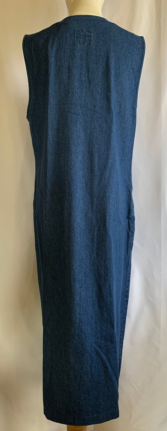 1990s Denim Jumper Dress by Sunbelt Denim, US Siz… - image 3