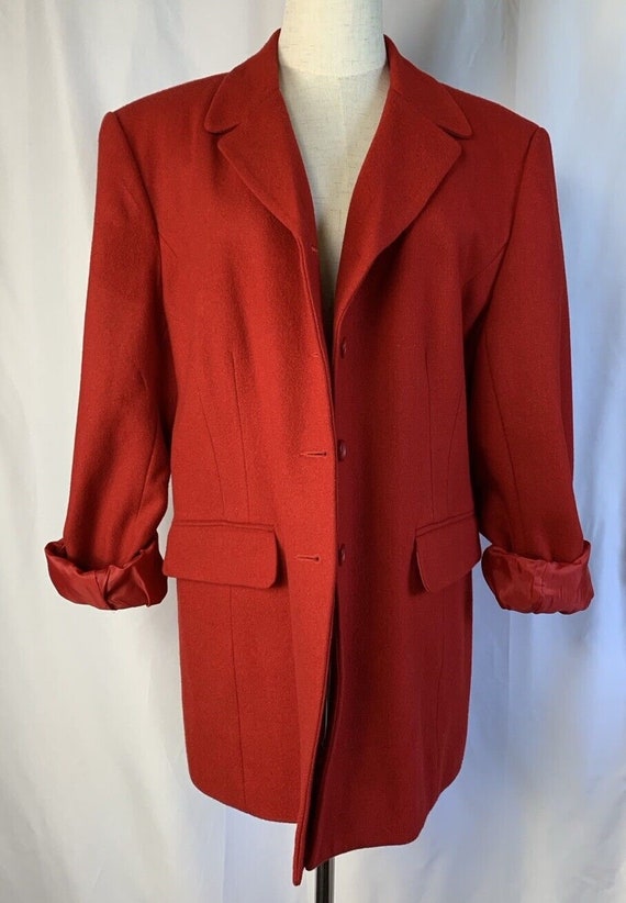1980s Women's Red Wool Blazer/Sport Coat by Norto… - image 2