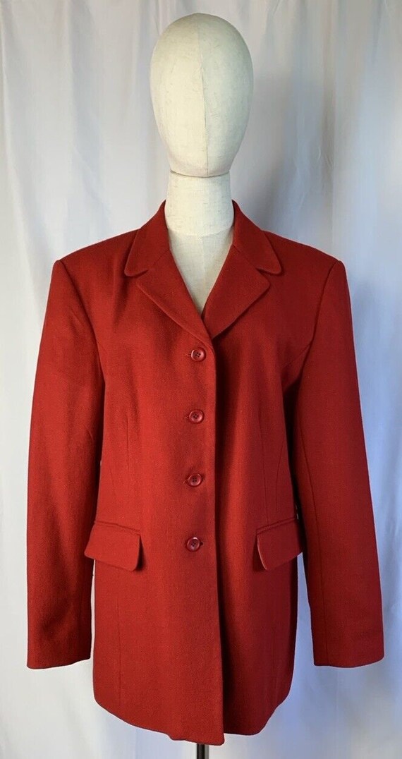 1980s Women's Red Wool Blazer/Sport Coat by Norto… - image 1