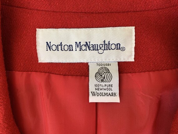 1980s Women's Red Wool Blazer/Sport Coat by Norto… - image 6