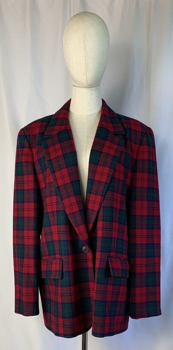 1990s Women's Pendleton Wool Plaid Blazer US 18/La