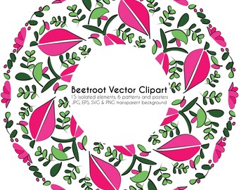 Beetroot Clipart, Vegetable Graphics, SVG PNG EPS, Farmhouse Kitchen Vector, Commercial Use Digital Download