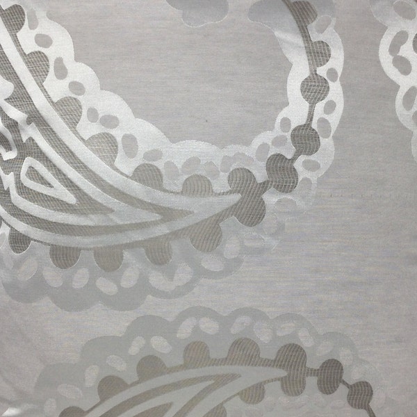 Laura Ashley Emperor Paisley Dove Grey Silk Fabric Handmade Bed Runner 250 X 60 cm